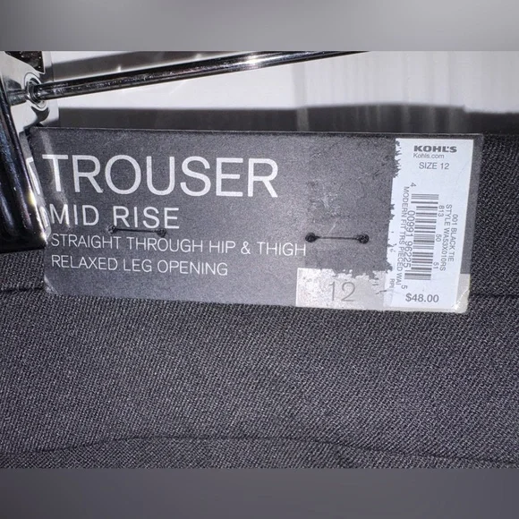 Apt. 9 Black Mid Rise Wide Leg Dress Pants Size 12 Shaping Solution - Picture 3 of 8